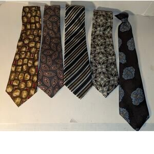 Lot of 5 Men's Neck Tie's Silk  Surrey Stafford Oak Tree Mint Like New